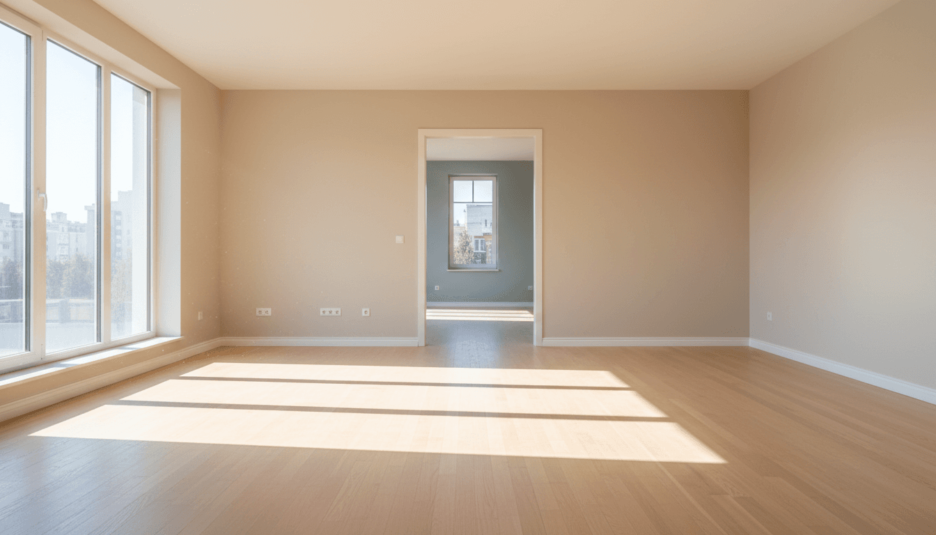 Sunlit empty room after a full estate cleanout