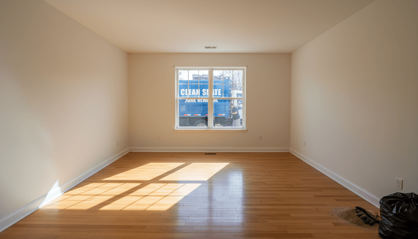 clean empty room after estate cleanout with natural light